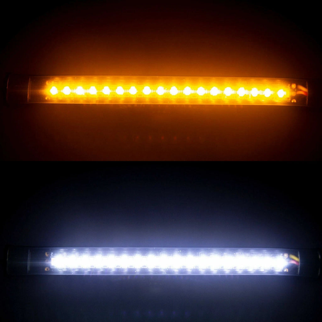 White Amber Switchback LED Fork Turn Signal DRL Light Strips for Motorcycle (2x) (2022-2022)