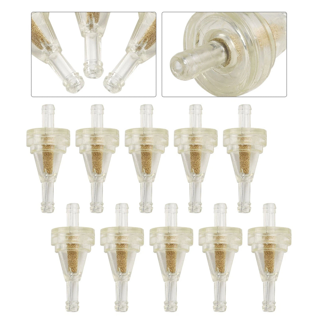 Clear Inline Fuel Filters for Motorcycle & ATV (Pack of 10)