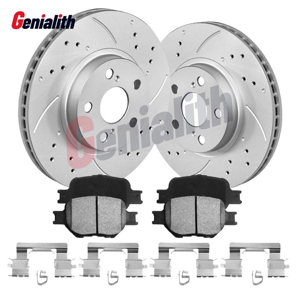 Front Drilled Slotted Rotors & Ceramic Brake Pads Kit for Scion tC (2005–2010)