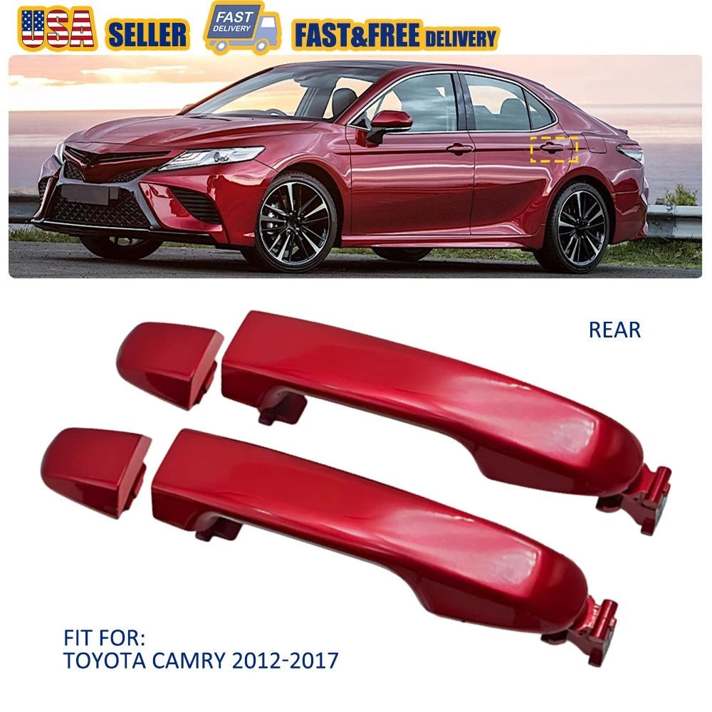 Set of 2 Red Rear Outer Handles for Toyota Camry (2012–2017) EV