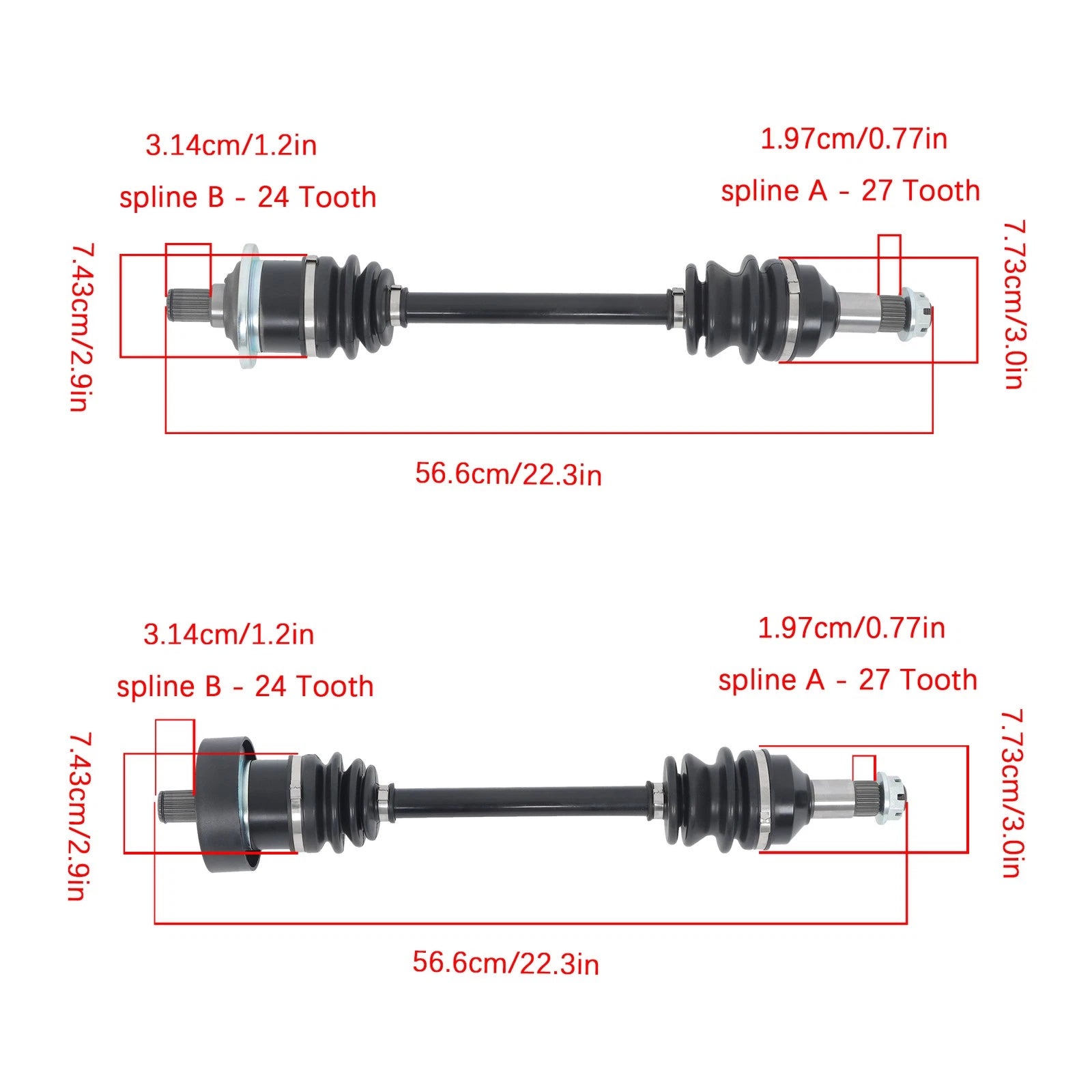 Set of 2 CV Axles for Arctic Cat 400 (2006-2014)
