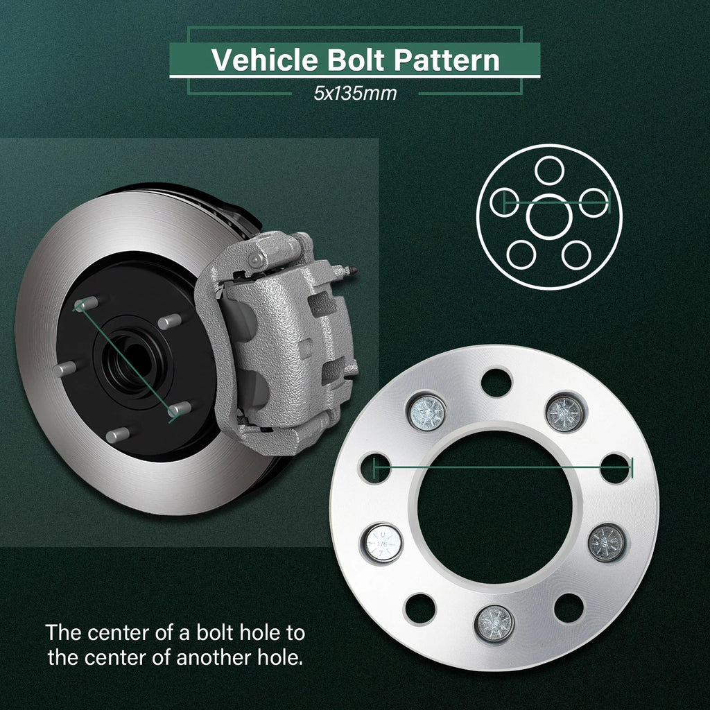 2X 1.5" Wheel Adapters 5x135 to 5x127 for Ford F150 Expedition (2000)