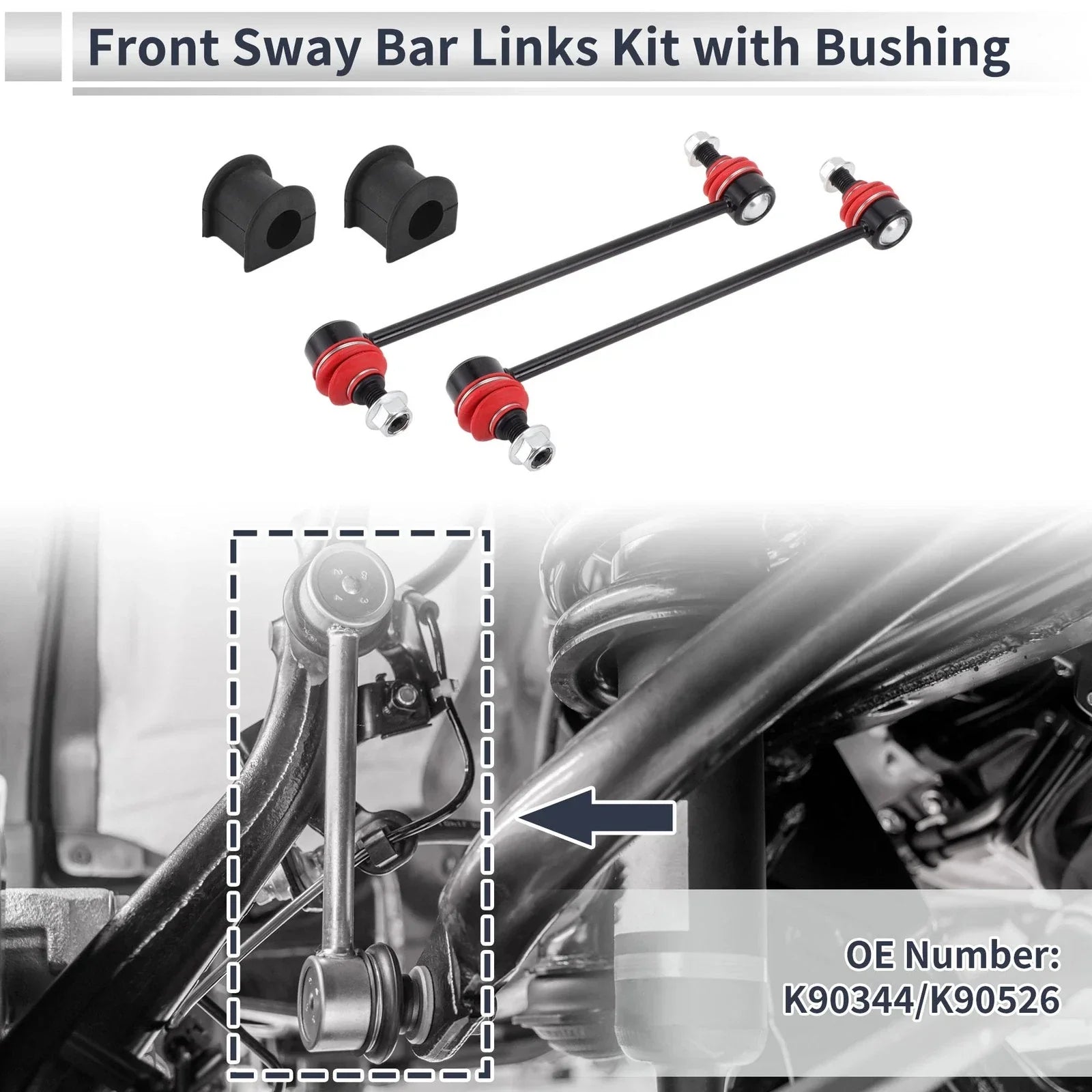 Front Stabilizer Bar Links with 2 x Bushings for Toyota Solara (2004-2008)