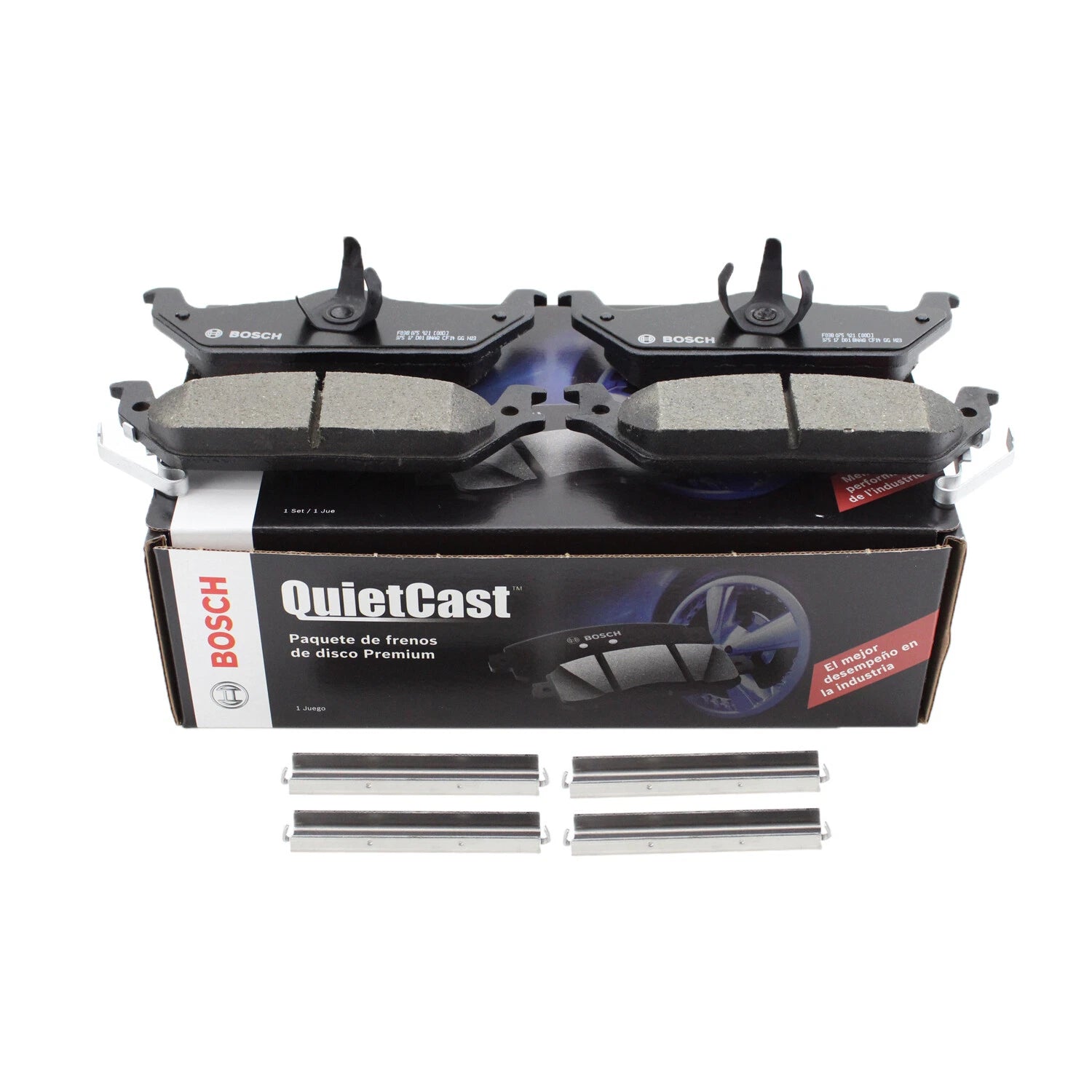 Set of 4 Bosch QuietCast Rear Ceramic Slotted Brake Pads for Ford F-150 (2004–2020)