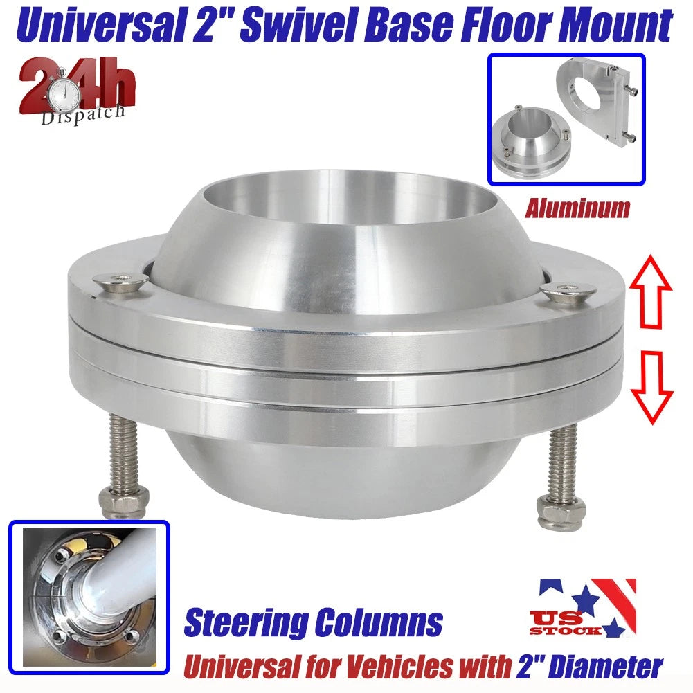 CNC 2" Swivel Base Floor Mount Steering Column Drop Kit Universal Hot Rod