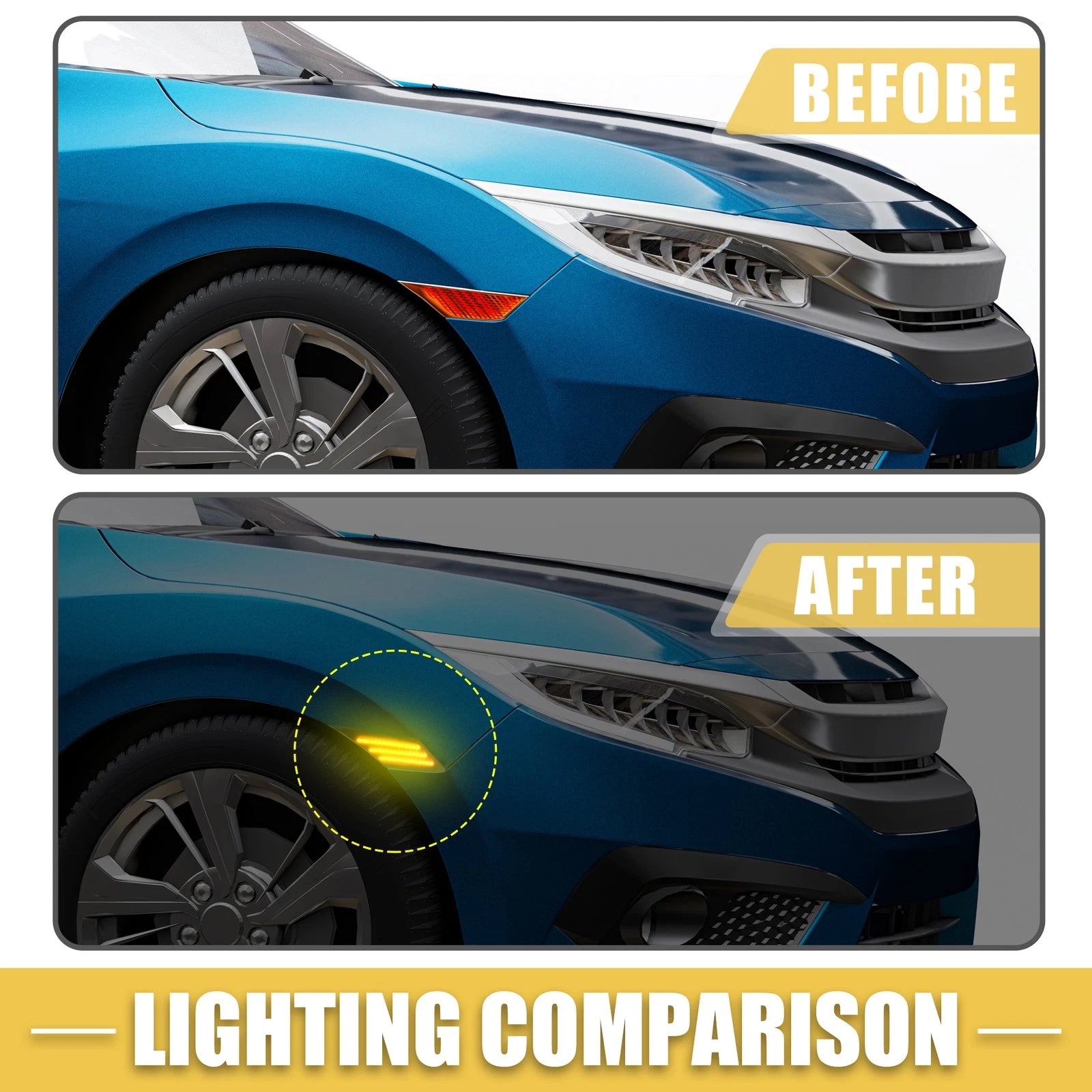 Pair Front LED Side Marker Lights 84912CA150 for Scion FR-S (2013–2016)