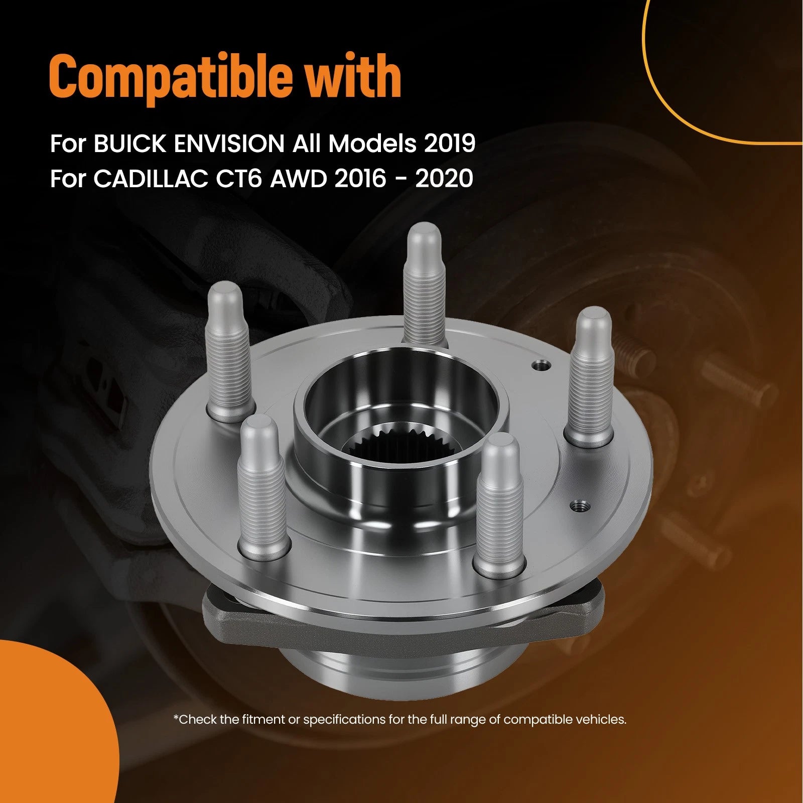 Pair Front Wheel Bearing Hub Assembly for Cadillac CT6 (2016–2020) 512579 H512579