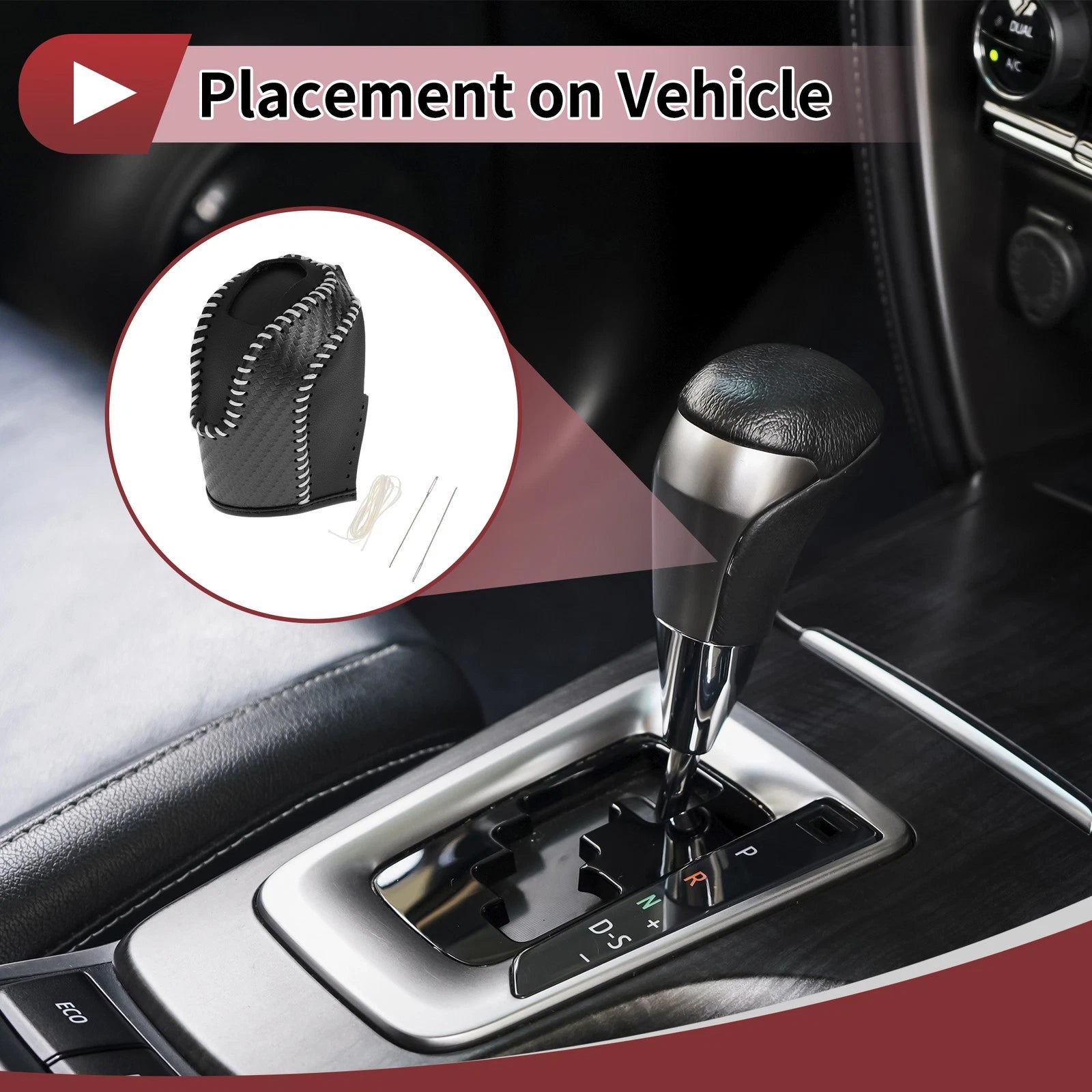 Gear Shift Knob Cover for Volkswagen Taos (2022–2023) Black Beige