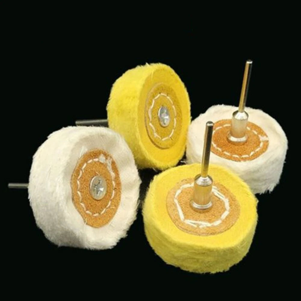 2X Polish Cloth Wheel Brush Head 3mm Shank for Rotary Tools