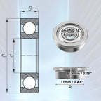 10 Pcs F694ZZ Flanged Bearings for Various Applications (703820135777)