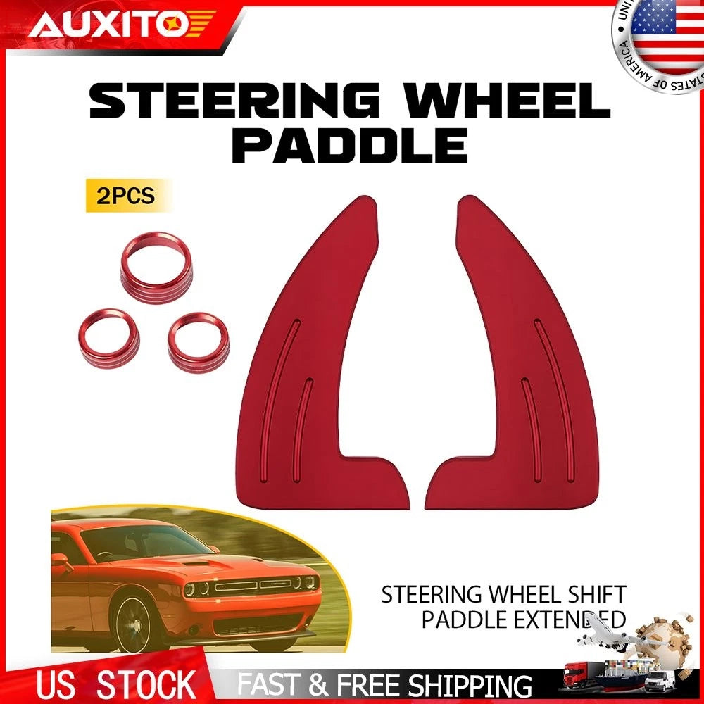 Set of 5 Steering Wheel Paddle Shifters & Control Knobs for Dodge Challenger/Charger