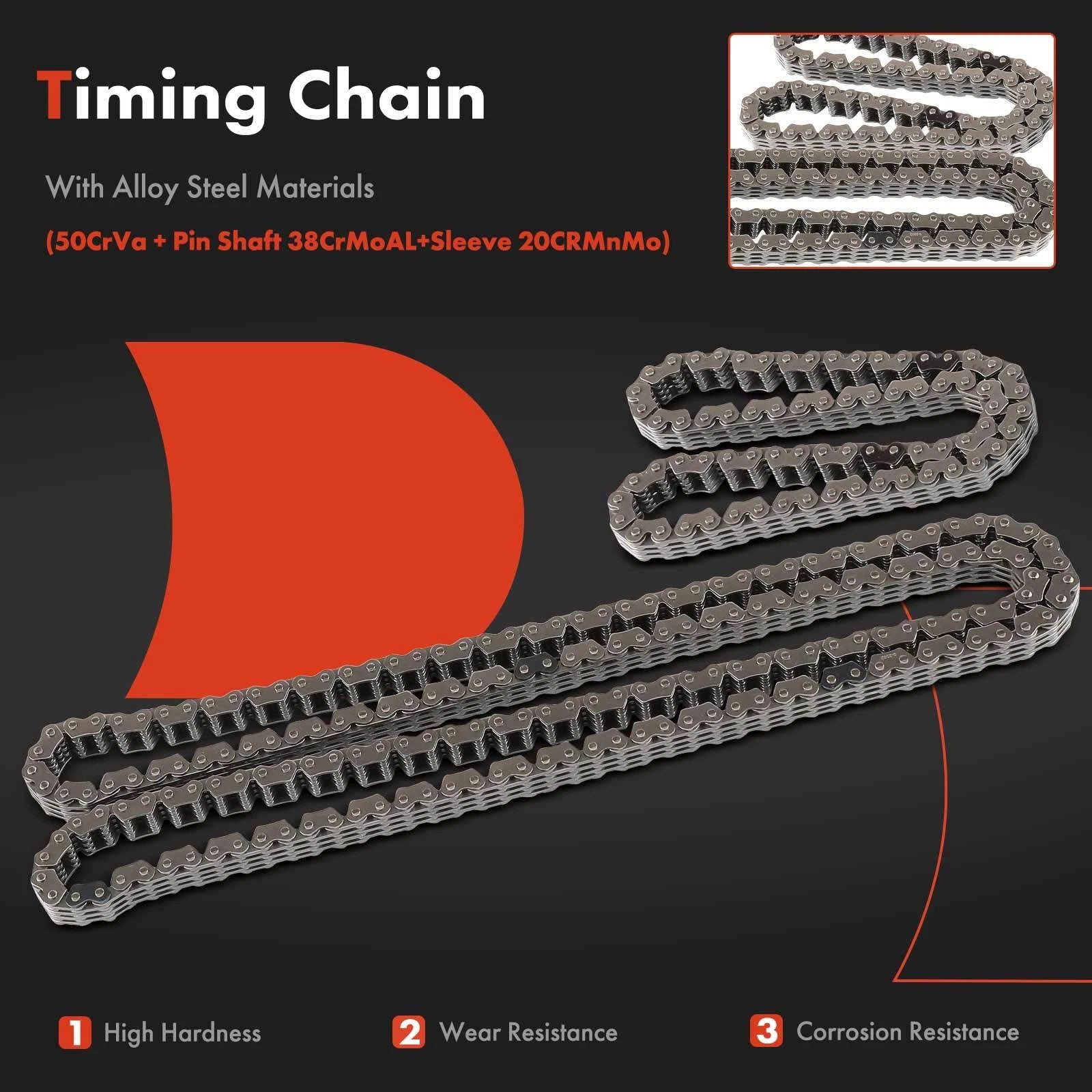 8x Timing Chain Kit for Hyundai Sonata (2009–2010) Kia Sorento (2011–2013)