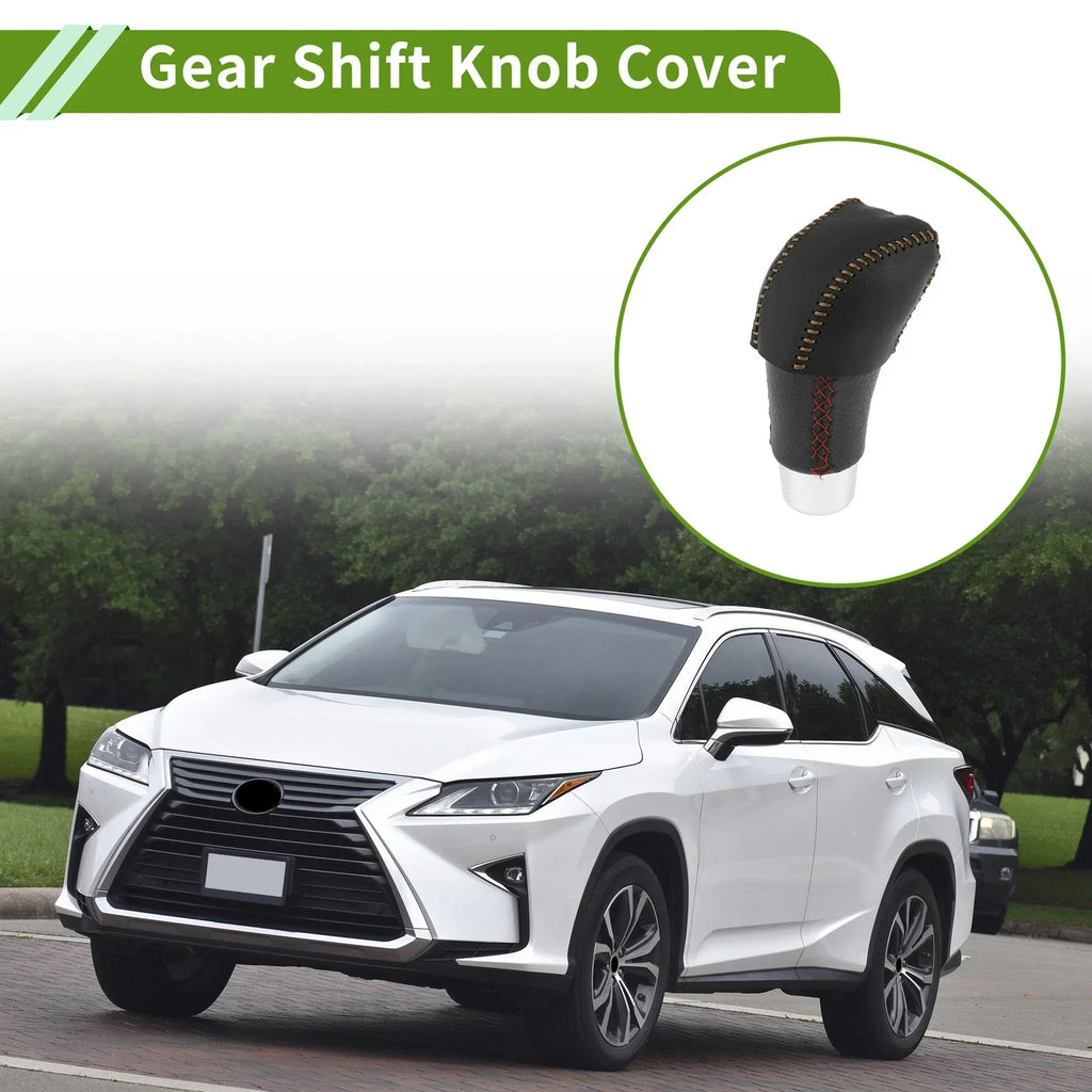 Car Gear Shift Knob Cover for Lexus RX350 2023-2024 Black Brown Faux Leather