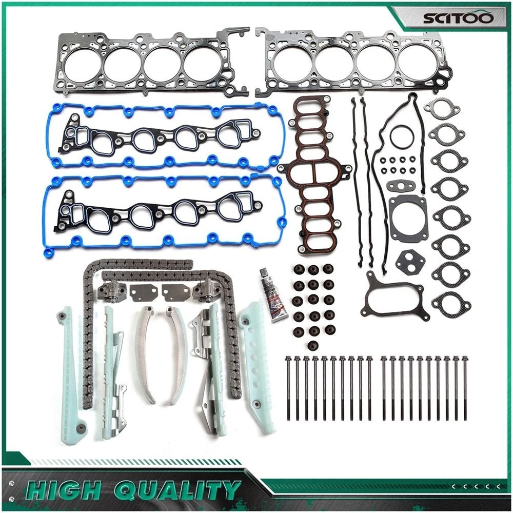 Head Gasket Set with Timing Chain Bolts for Ford Expedition F-150 (1997–1999)