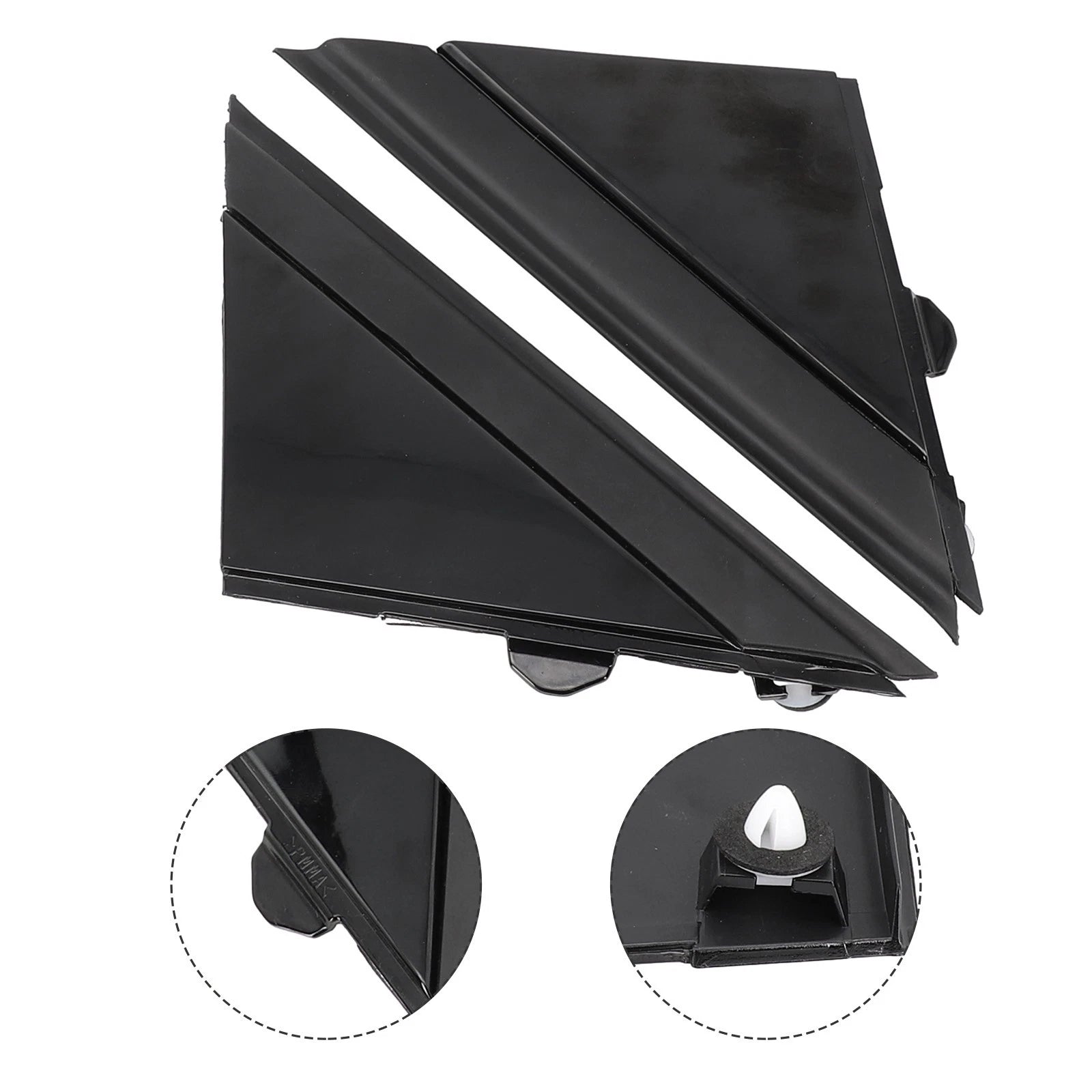 Gloss Black Door Mirror Flag Cover for Fiat 500 (2012–2019) Left+Right Pair