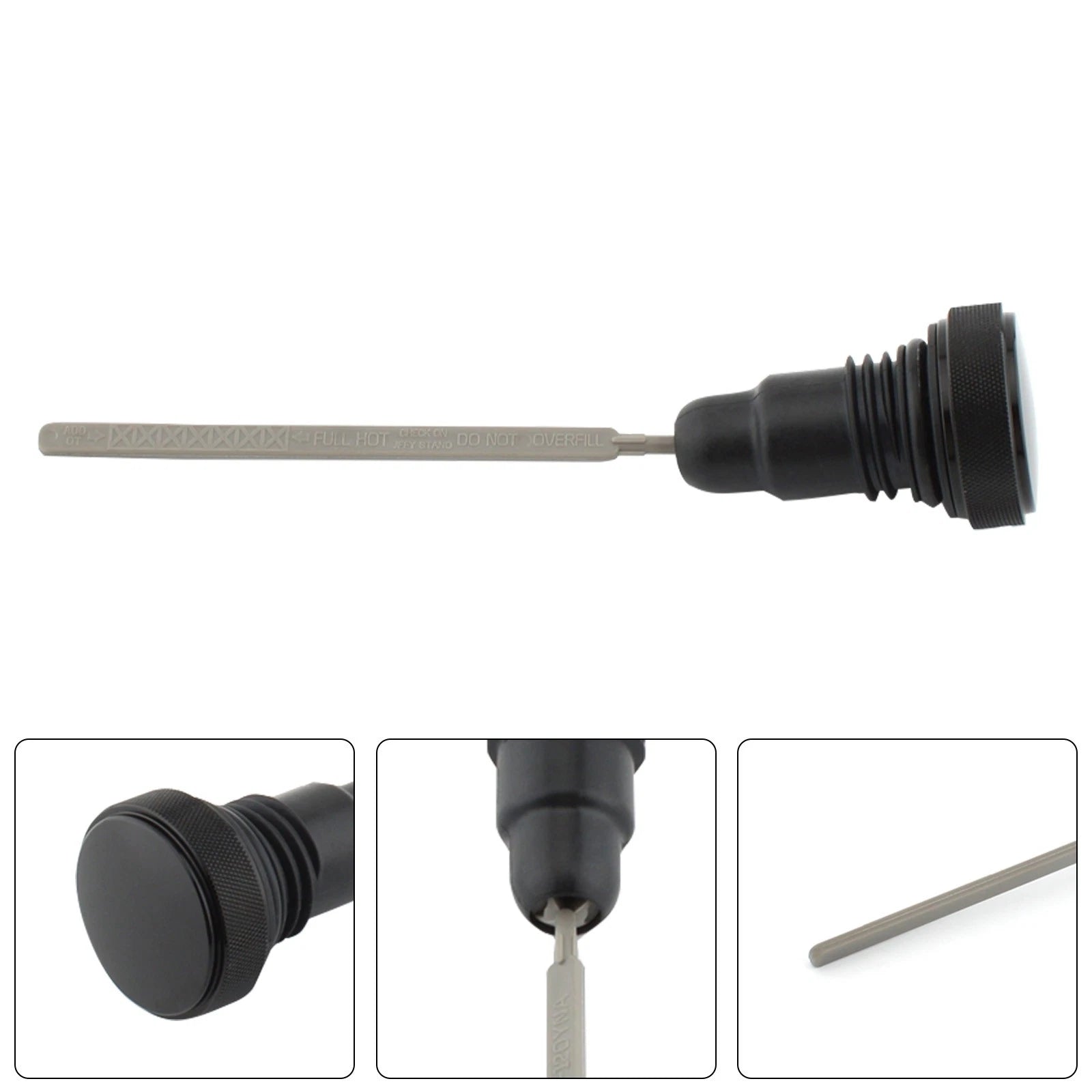 Oil Dipstick Tank Cap Plug for Harley FXD Dyna (2006–2017) 0710-0153 Black