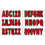Set of 4 Red 3" Boat Letters Numbers Stickers Decals Waterproof Scratch-Resistant