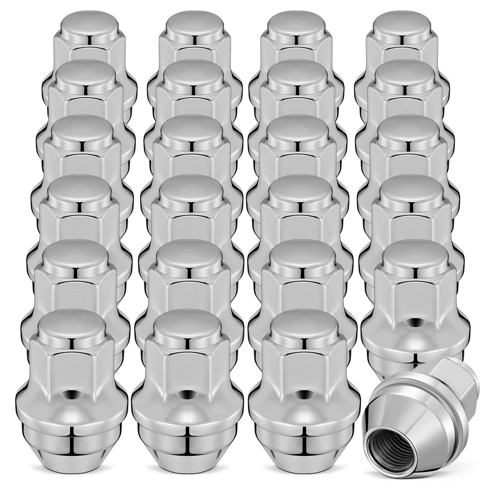 Solid Lug Nuts for Ford F-150 (2015-2020) 14x1.5 Chrome Replacement