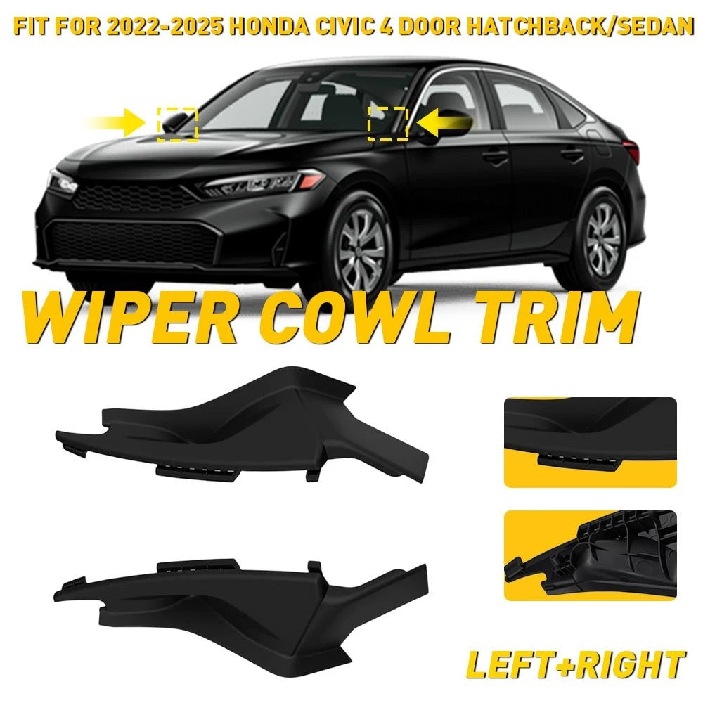Wiper Cowl End Caps for Honda Civic 2022–2025 4 Door Sedan Hatchback