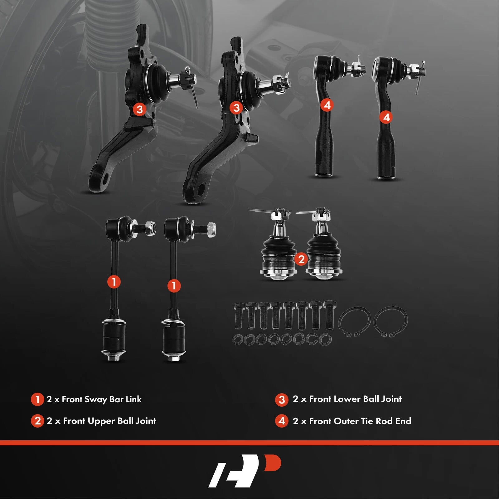 Front Sway Bar Link & Tie Rod End for Toyota Tundra (2000–2002)