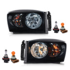 Smoke Black Headlights for Dodge Ram 1500 2500 3500 (2006–2009)