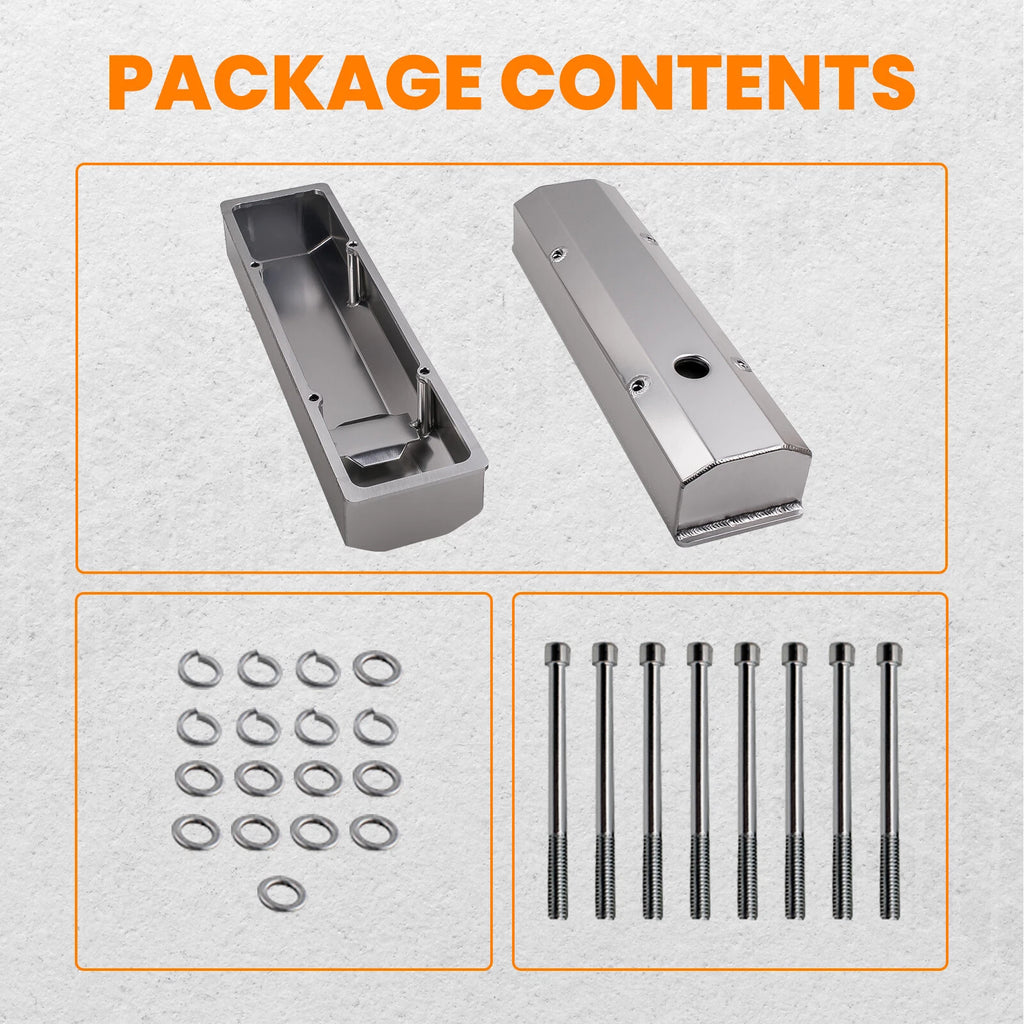 Tall Aluminum Valve Covers for Ford Small Block 429 460 (1968-Present)
