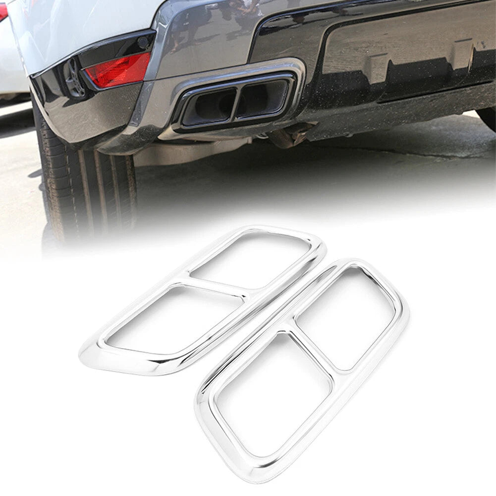 Silver Rear Exhaust Muffler Tail Pipe Cover Trim for Range Rover Sport (2018–2019)