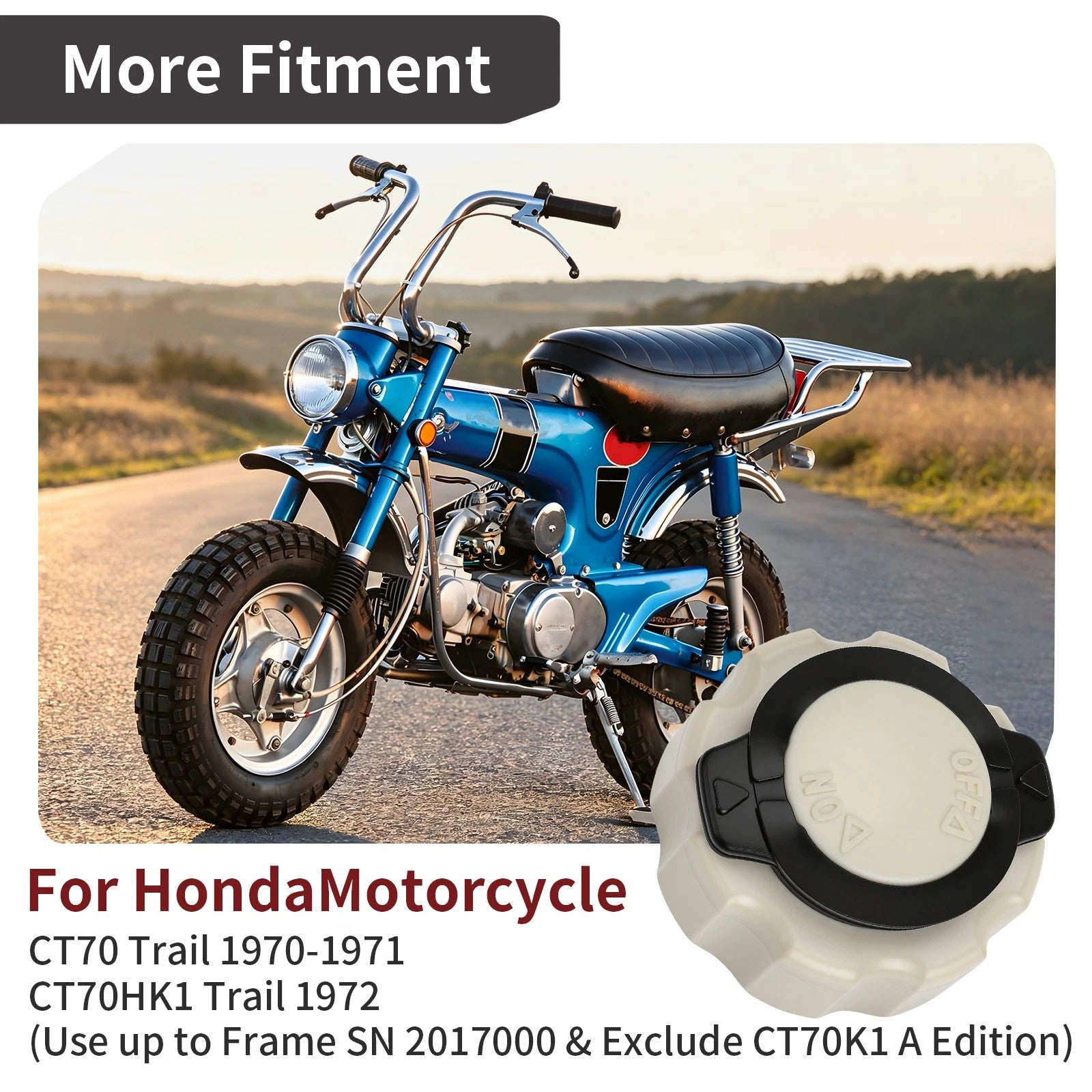 Fuel Gas Cap 17620-098-010 for Honda CT70 (1969–1978)