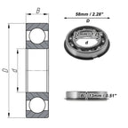 Deep Groove Ball Bearing 32x58x13mm for Scooter Skateboard (1Pc)