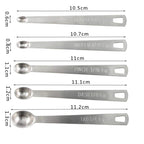 Set of 5 Stainless Steel Measuring Spoons with Ring Holder