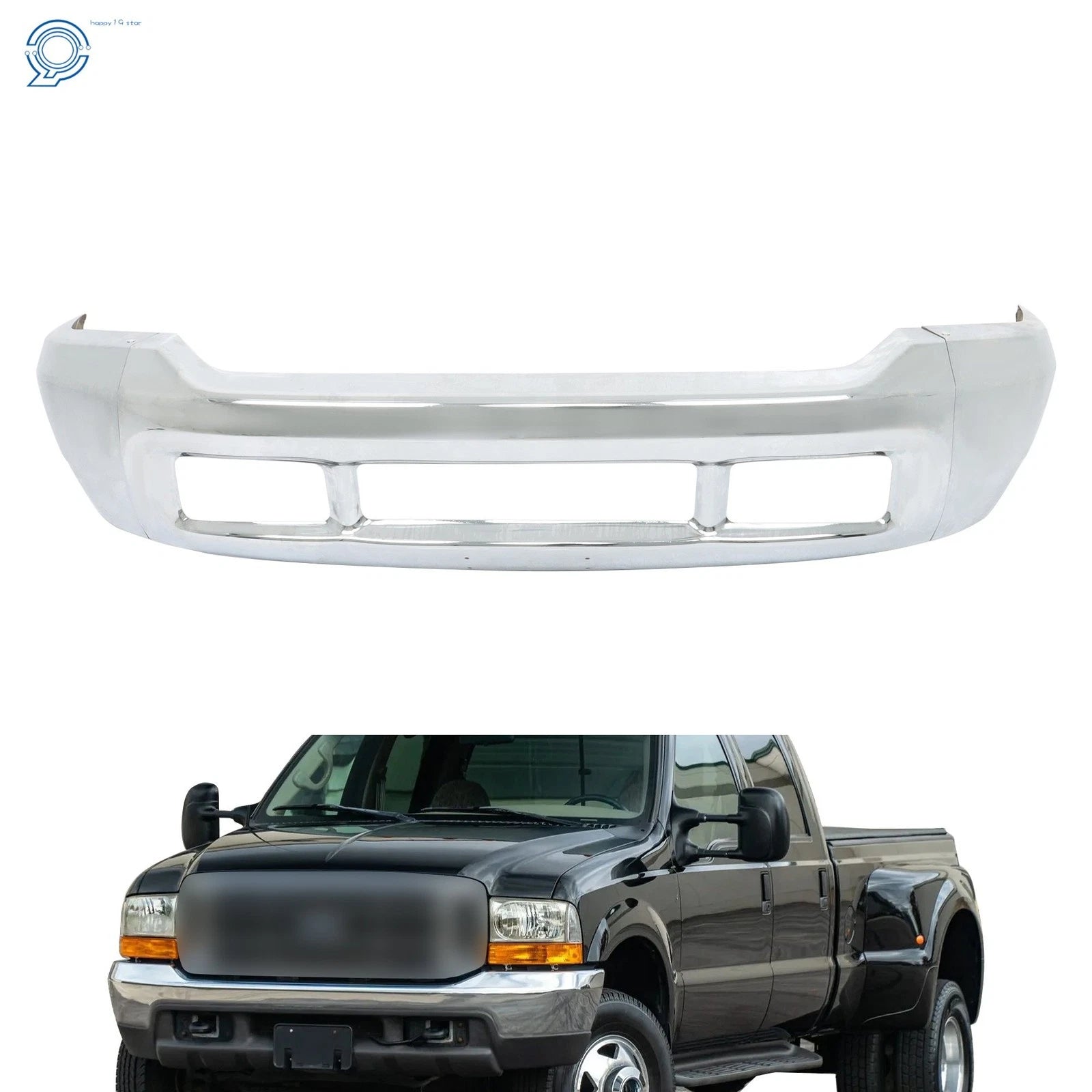 Steel Split Front Bumper Covers for Ford F-250 F-350 Super Duty (1999–2004) Chrome