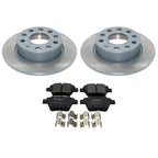 Set of 2 DuraGo Rear Rotors & Bosch QuietCast Brake Pads for Beetle Golf Jetta