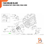 Radiator Cooling Fan Blade for Nissan Navara D21 TD25 BD25 (88-96)