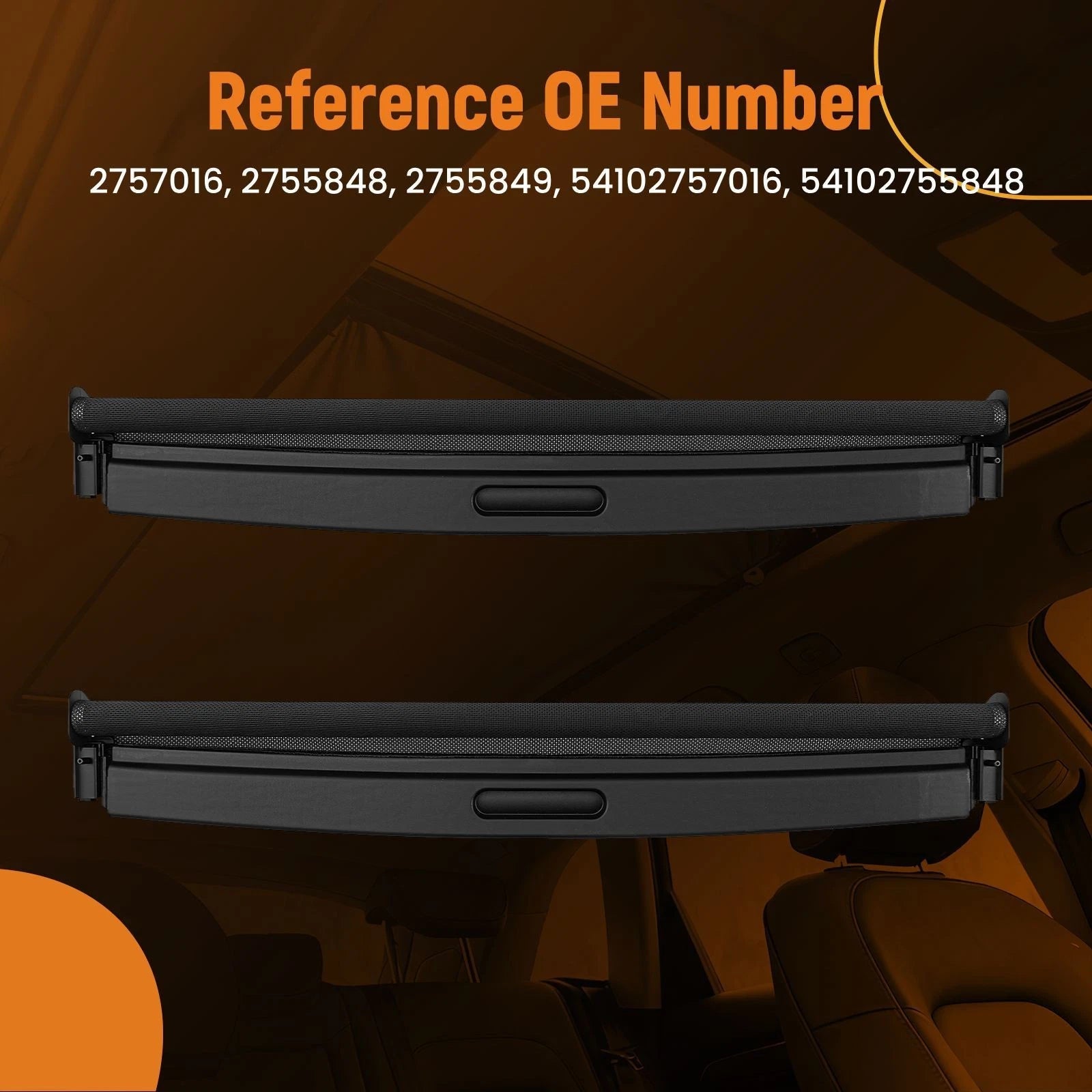 Interior Roof Sun Shield for MINI Cooper R55 R60 (2007–2016) 54102755848 Black