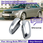Chrome Pair Rearview Mirror Cap Covers for Audi A4 B7 (2005–2008)