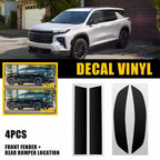 Set of 4 Smoke Vinyl Overlay Side Markers for Chevrolet Traverse (2024)