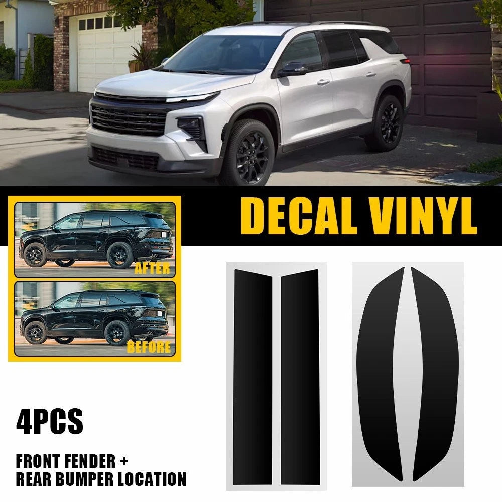 Set of 4 Smoke Vinyl Overlay Side Markers for Chevrolet Traverse (2024)