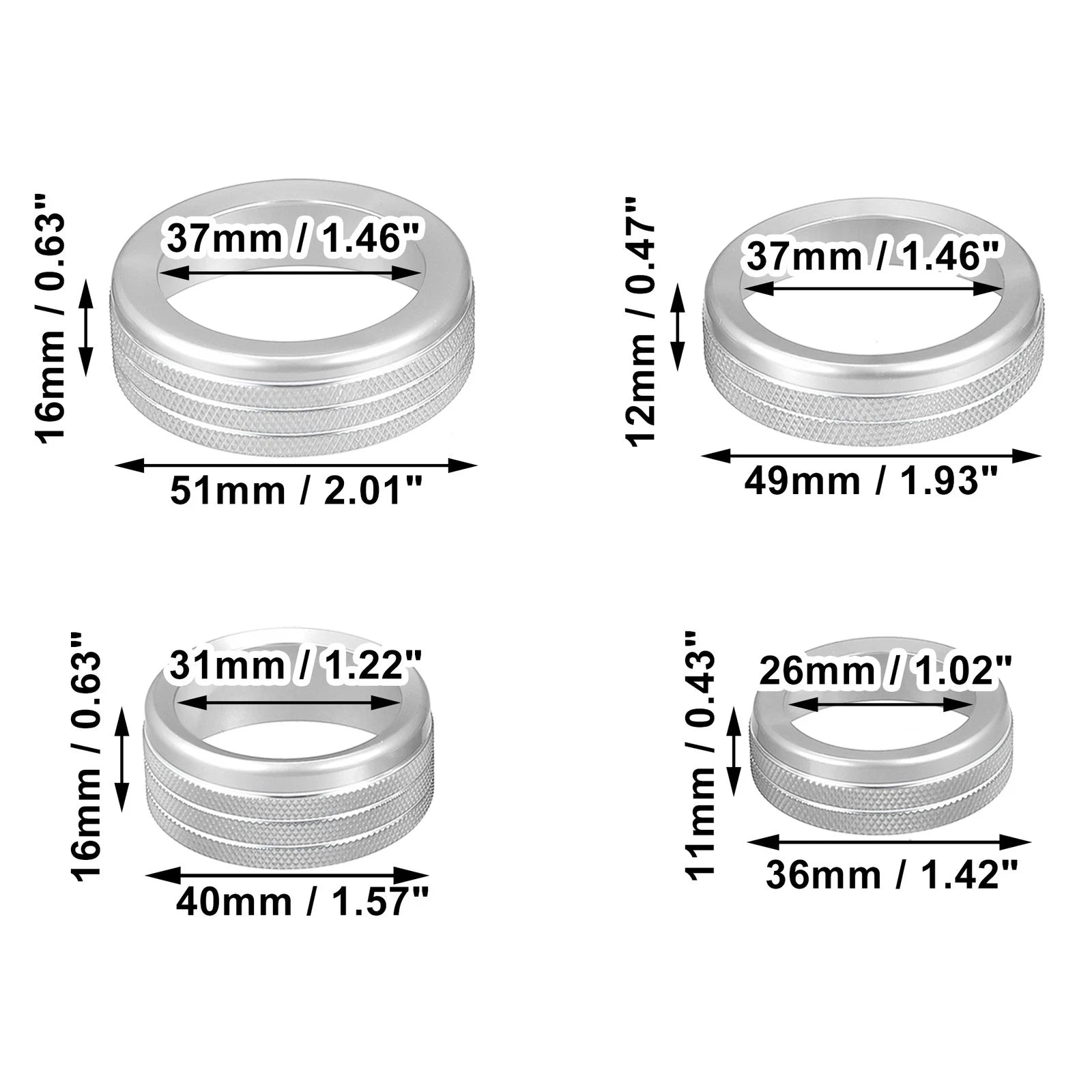 7pcs AC Climate Control Ring Knob Cover for Ford F-150 (2021–2022)