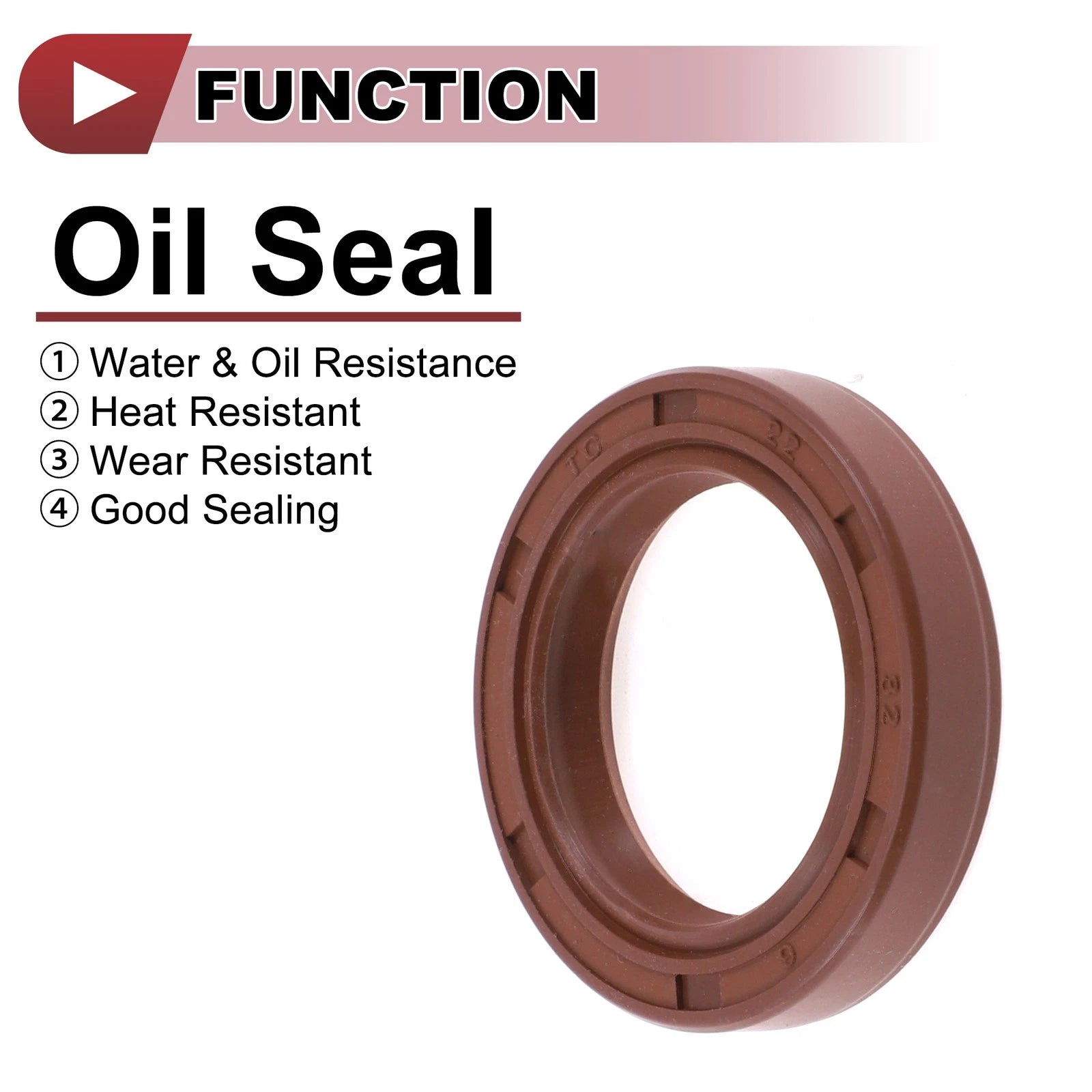 2X Oil Seal Rotary Shaft Seal for Various Models (22x32x6mm) FKM Rubber