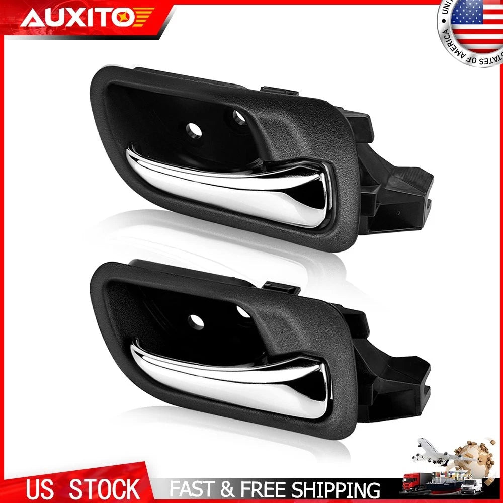 Set of 2 Interior Door Handles for Honda Accord (2003–2007) Chrome Black