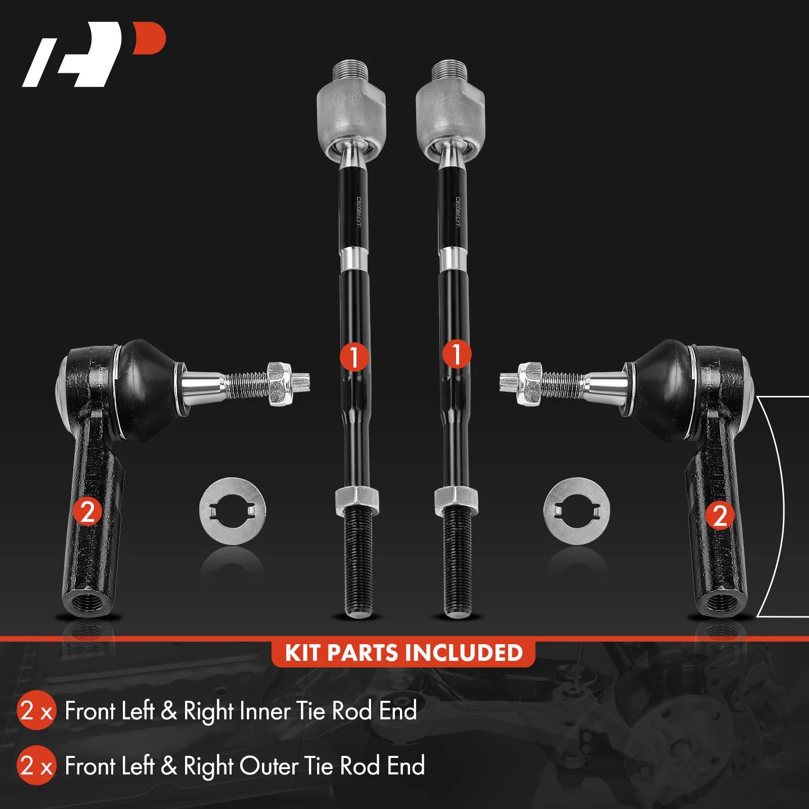 Set of 4 Tie Rod Kit for Chevy Camaro (2010â2015)