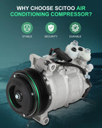 A/C Compressor for Mercedes-Benz C300 GLC300 (2015–2020) 2.0L