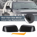 Set of 2 Rearview Mirror Cover Caps Black Carbon Fiber for Cadillac Chevrolet