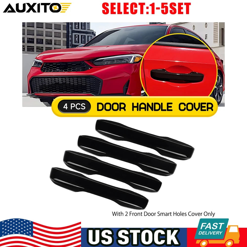 Set of 4 Gloss Black Snap Fit Door Handle Cover Protectors for Honda CR-V (2023–2025)