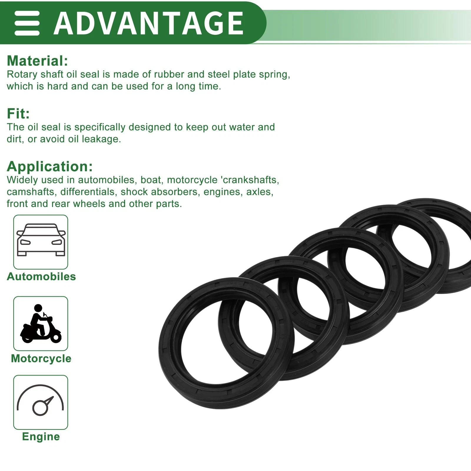 Oil Seal   - NBR Rubber 52x70x12mm