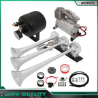3 Trumpets Train Air Horn Kit for Car Truck Van 12V