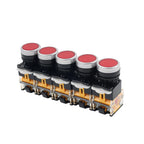 5pcs 22mm Momentary Red Push Button Switch 1NC 1NO DC 220V 10A