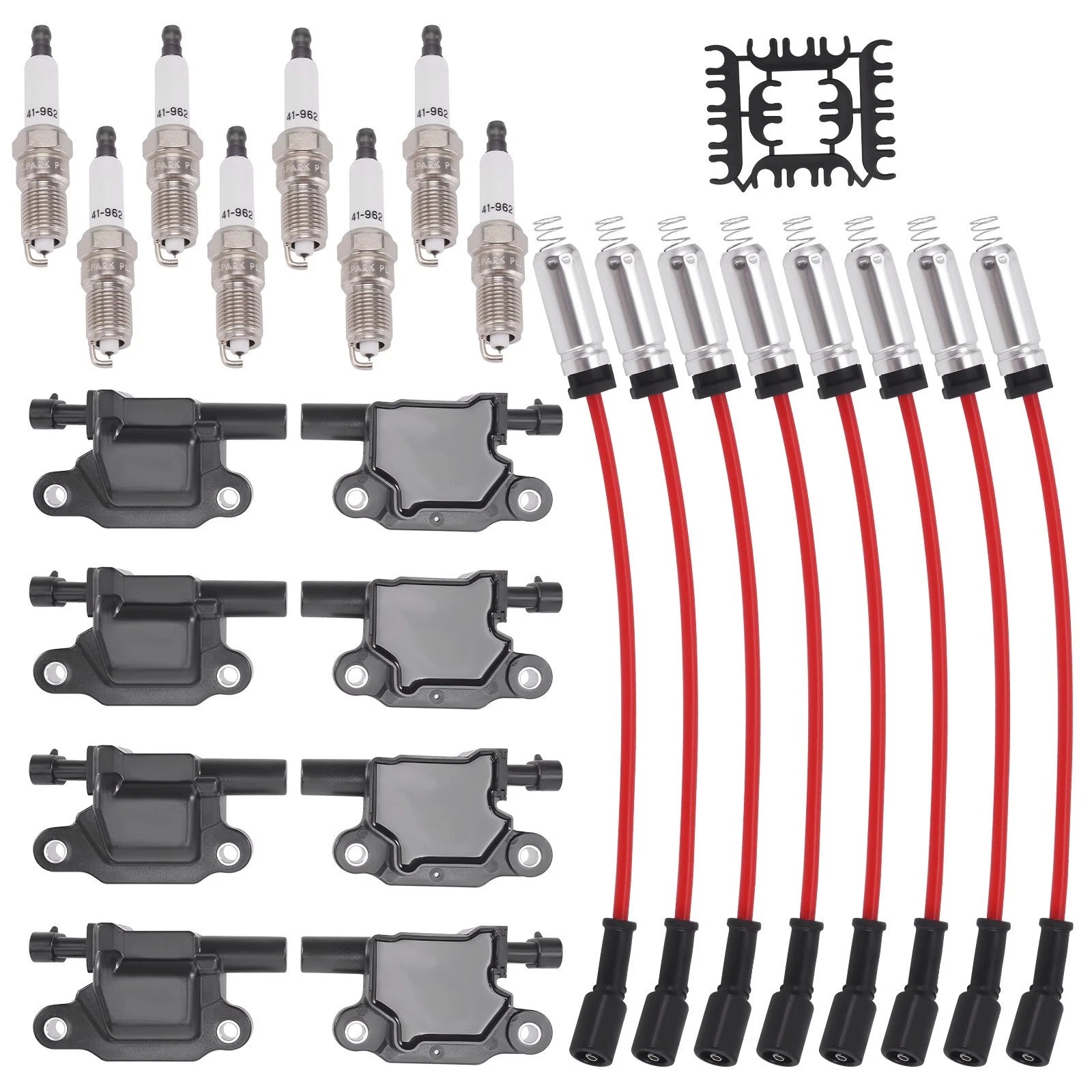 8x Ignition Coils & 41-962 Spark Plugs & Wires for Chevy GMC (N/A)