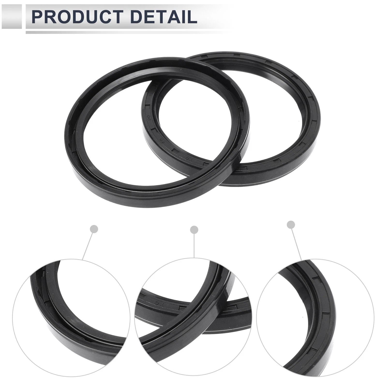 Set of 5 Oil Seal Rotary Shaft Seal Nitrile Rubber 75x90x10mm