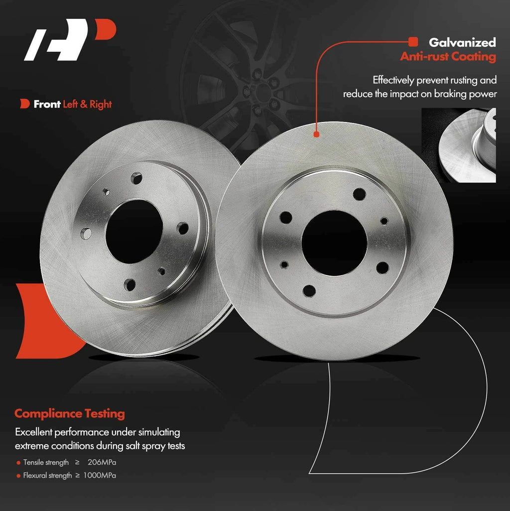 2Pcs Front Disc Brake Rotors for Kia Optima (2001–2002) Hyundai Sonata